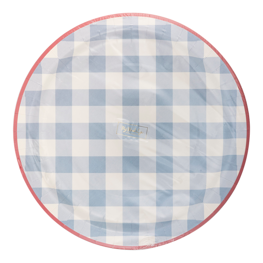 Hamptons Chambray Gingham Paper Plate