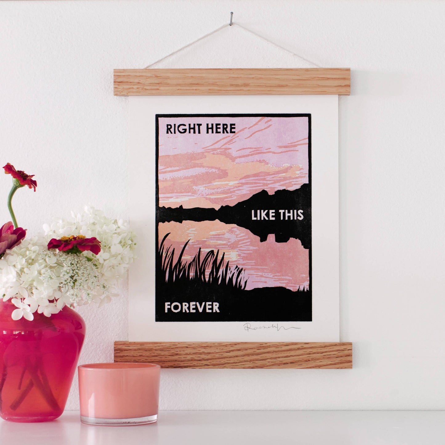 Like This Forever Sunset Letterpress Art Print