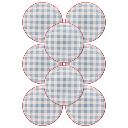 Hamptons Chambray Gingham Paper Plate
