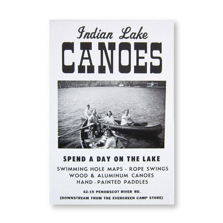 Roadside Sign Poster - Indian Lake Canoes