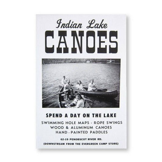 Roadside Sign Poster - Indian Lake Canoes