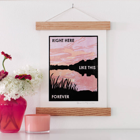 Like This Forever Sunset Letterpress Art Print