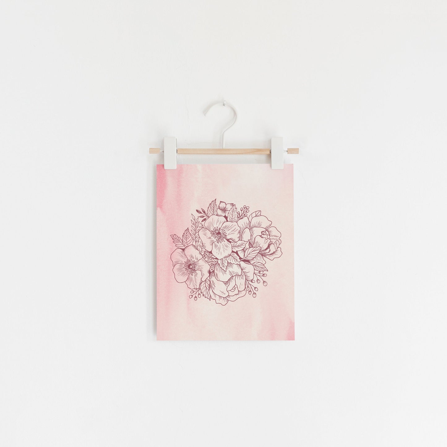Watercolor Floral Hand Drawn Art Print