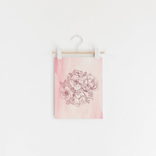 Watercolor Floral Hand Drawn Art Print
